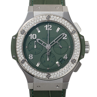 HUBLOT ウブロ ビッグバン コピー 341.SV.5290.LR.1104 スチール トゥッティフルッティ ダークグリーンダイヤモンド クロノグラフ